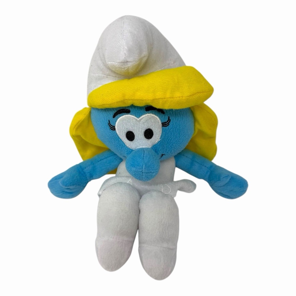 The Smurfs Smurfette Plush Soft Stuffed Character Toy Blue Yellow White